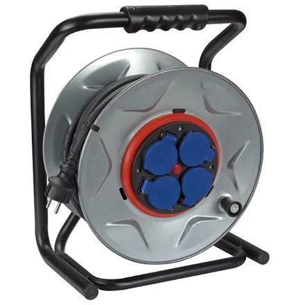 PROFI-KABELTROMMEL MIT 'ANTI-TWIST'-SYSTEM - NEOPREN - 25 m - 3G2.5 - 4 STECKDOSEN - 1