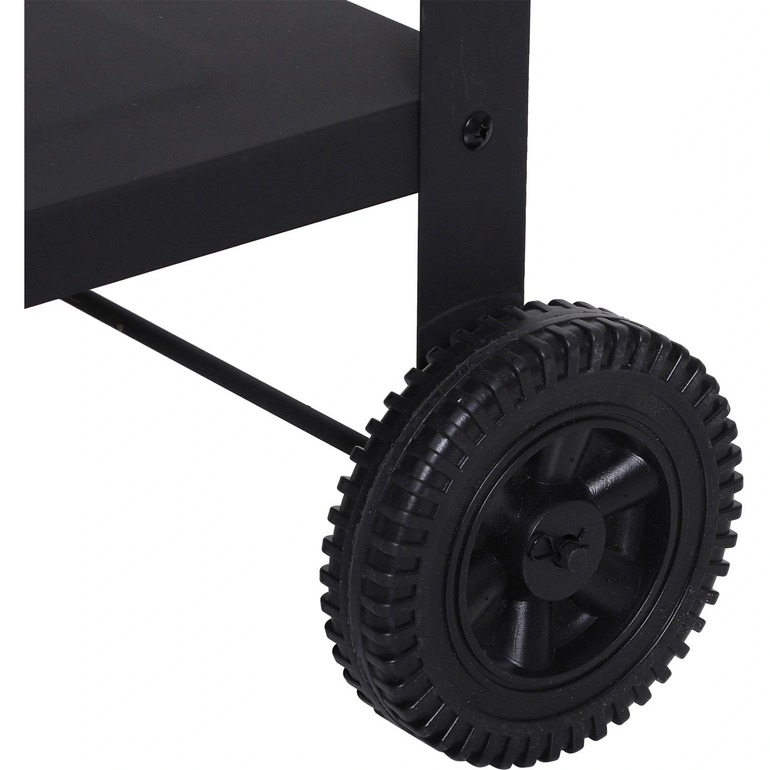 Kohlegrill Grillwagen Standgrill mit Windschutz 2 x Rost höhenverstellbar Metall Schwarz - 8