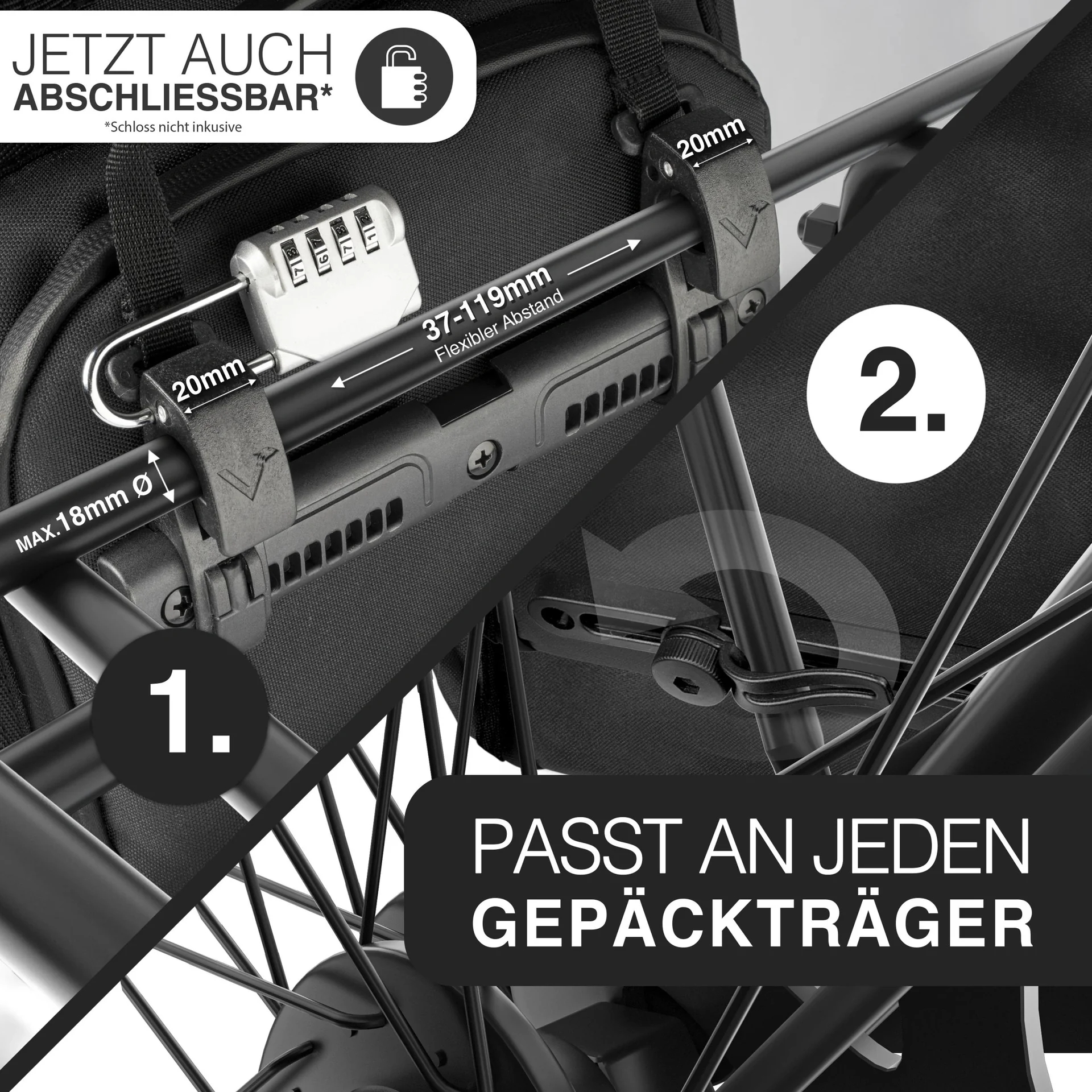 ValkPro 3 in 1 Fahrradtasche, Schwarz - 4