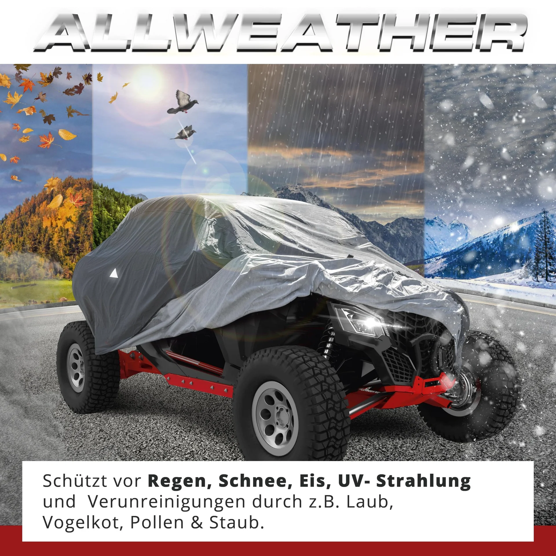 Quad Abdeckplane All Weather Plus, Abdeckung für Geländefahrzeuge Größe M schwarz - 4