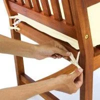 Akazienschaukelstuhl inkl. Kissen - 7