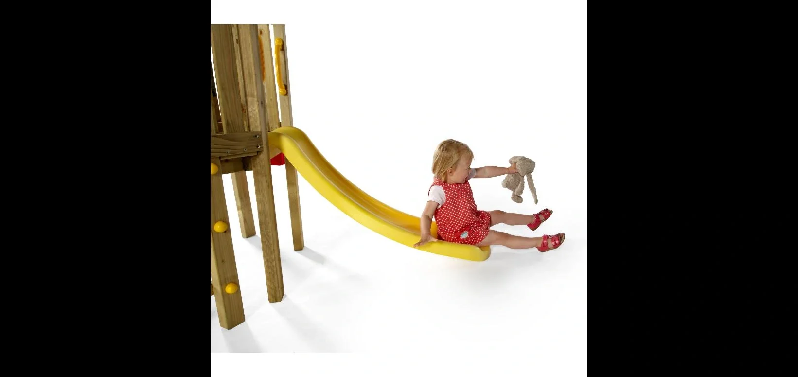 Kleinkinder Turm mit Babyschaukel, Outdoor-Kletterturm für Kleinkinder aus Holz, Babyschaukel, Rutsche, natur - 12
