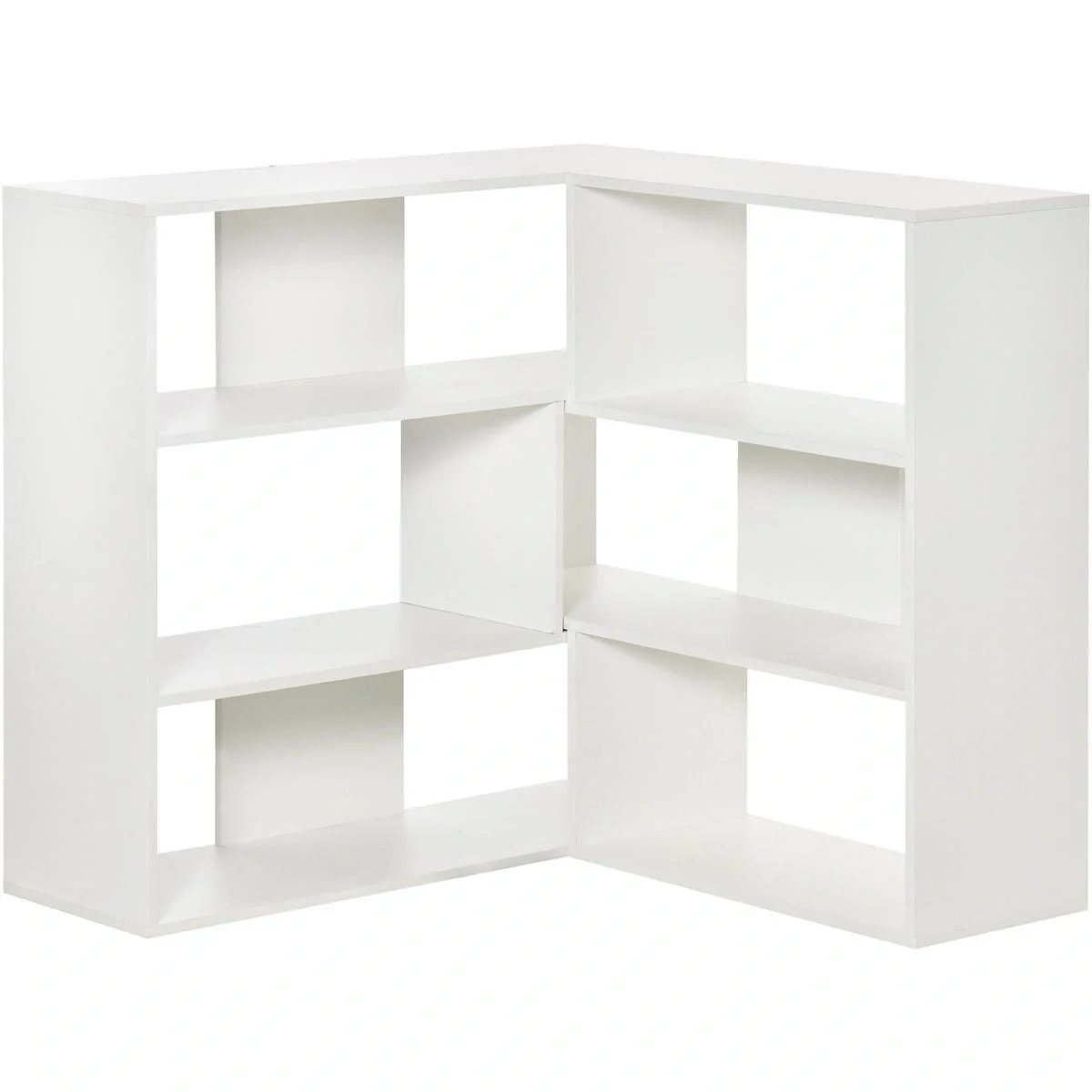 Bücherregal Eck-Bücherregal L-Form Standregal mit 6 Fächern Dekoregal Eckregal Medienregal 360° drehbar modern für Wohnz - 5