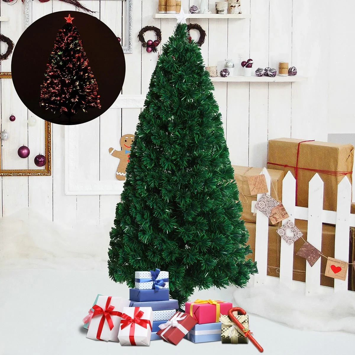 Weihnachtsbaum inklusive Metallständer grün - 4