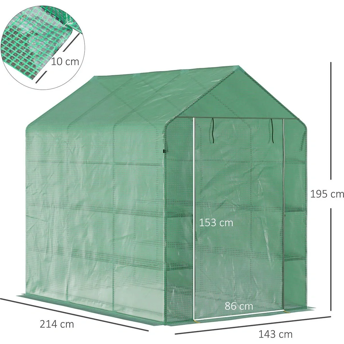 Foliengewächshaus Gewächshaus Treibhaus mit Blumenregal Frühbeet Tomatenhaus Pflanzenhaus für Garten, aus Stahlrohl und - 1