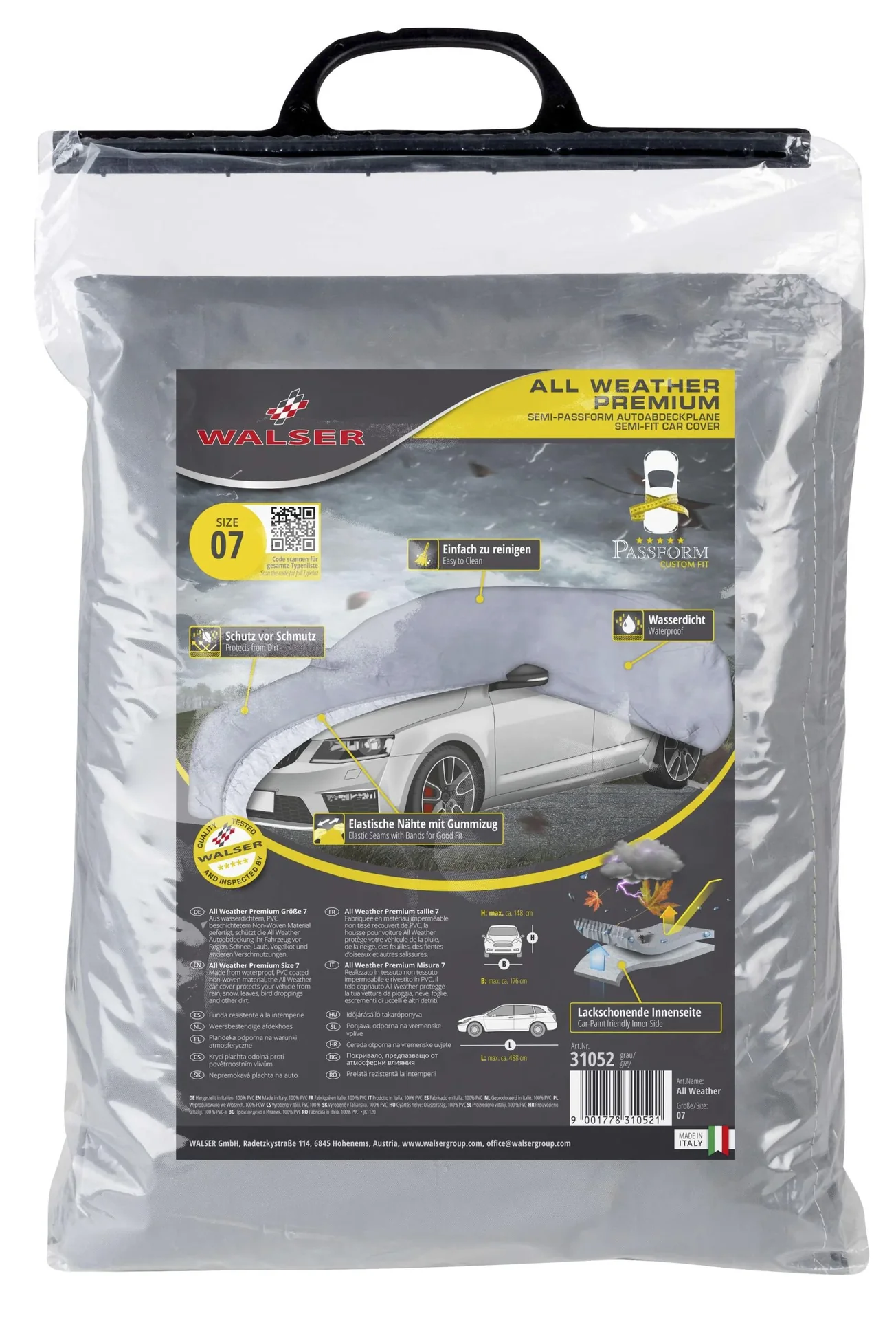 Autoabdeckplane all weather - Größe 7 - 488x176x148cm - PVC beschichtet - 11