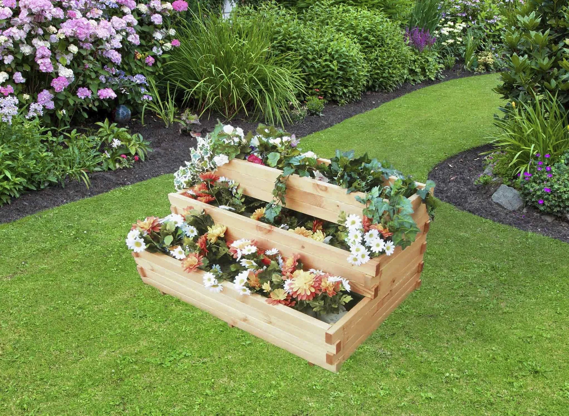 Pflanzkastentreppe "Volterra" mit Pflanzfolie - 1