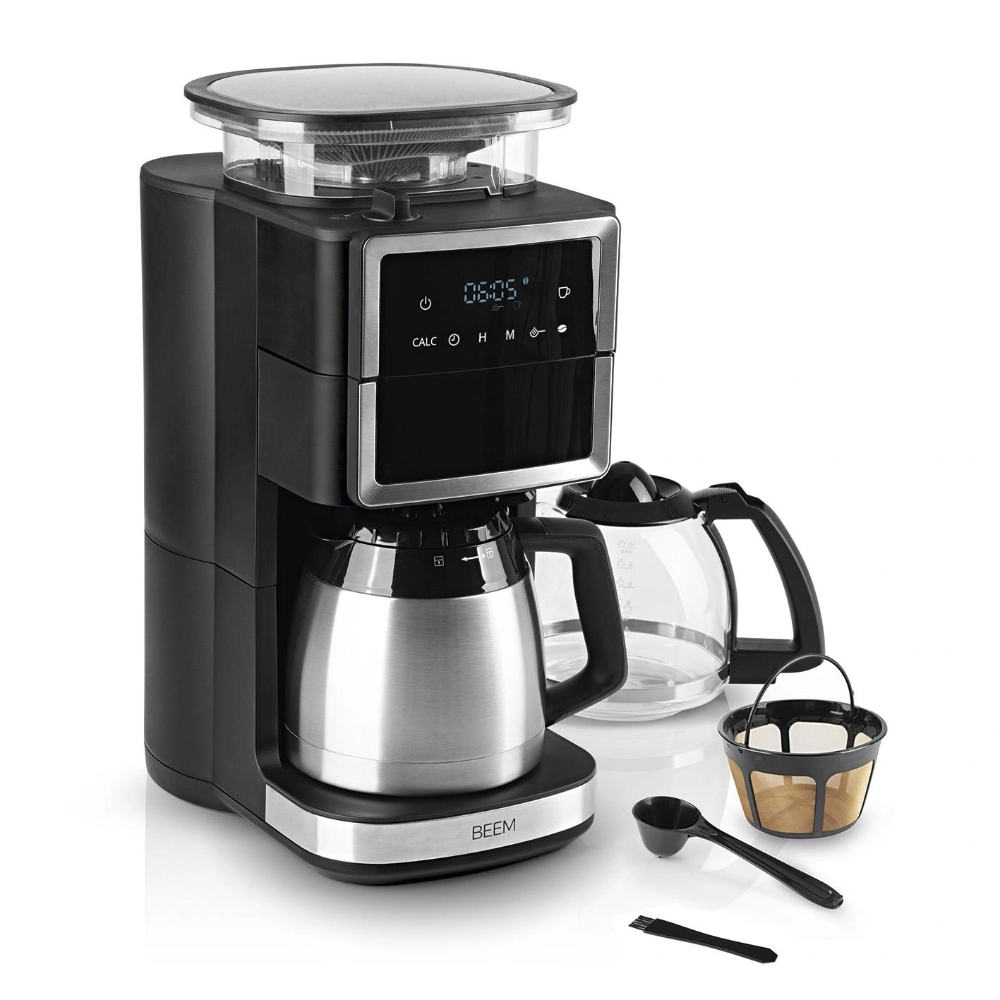 Kaffeemaschine mit Kegel-Mahlwerk "Fresh-Aroma-Perfect III Duo" mit 1,25 l Glaskanne und 1,25 l Thermokanne - 12