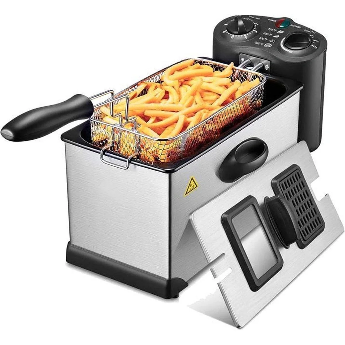 Fritteuse - 3 Liter - 2000 Watt - Silber - 1