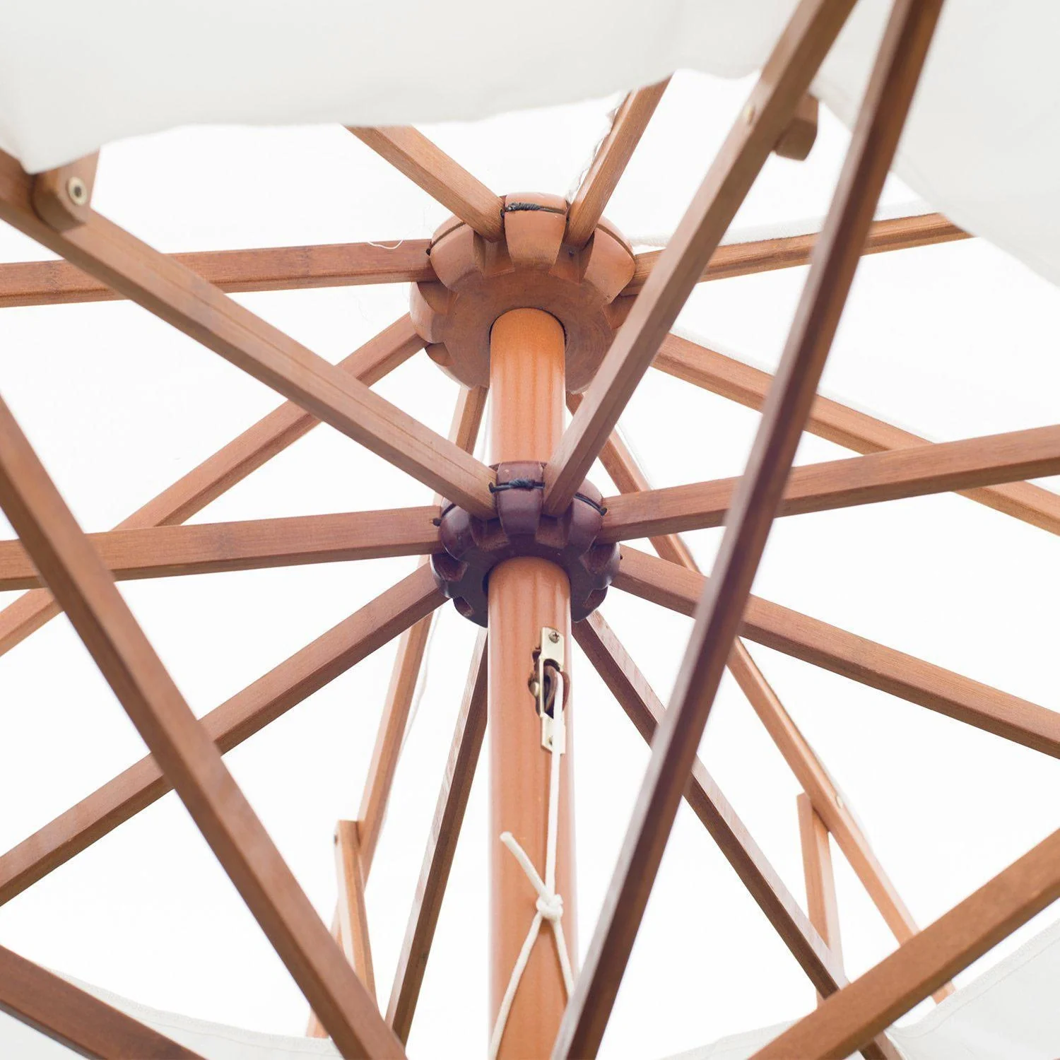 Holz Sonnenschirm Gartenschirm Balkonschirm Doppeldach 2 7m - 6