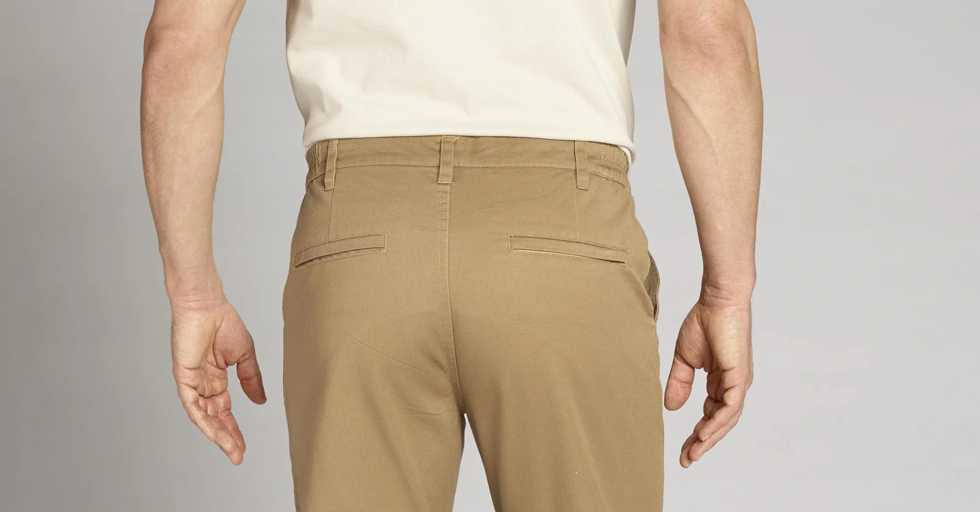 Baumwollhose mit Teil-Dehnbund, 2 Gesäßtaschen mit Reißverschluß, Farbe sand, Gr.56 - 3