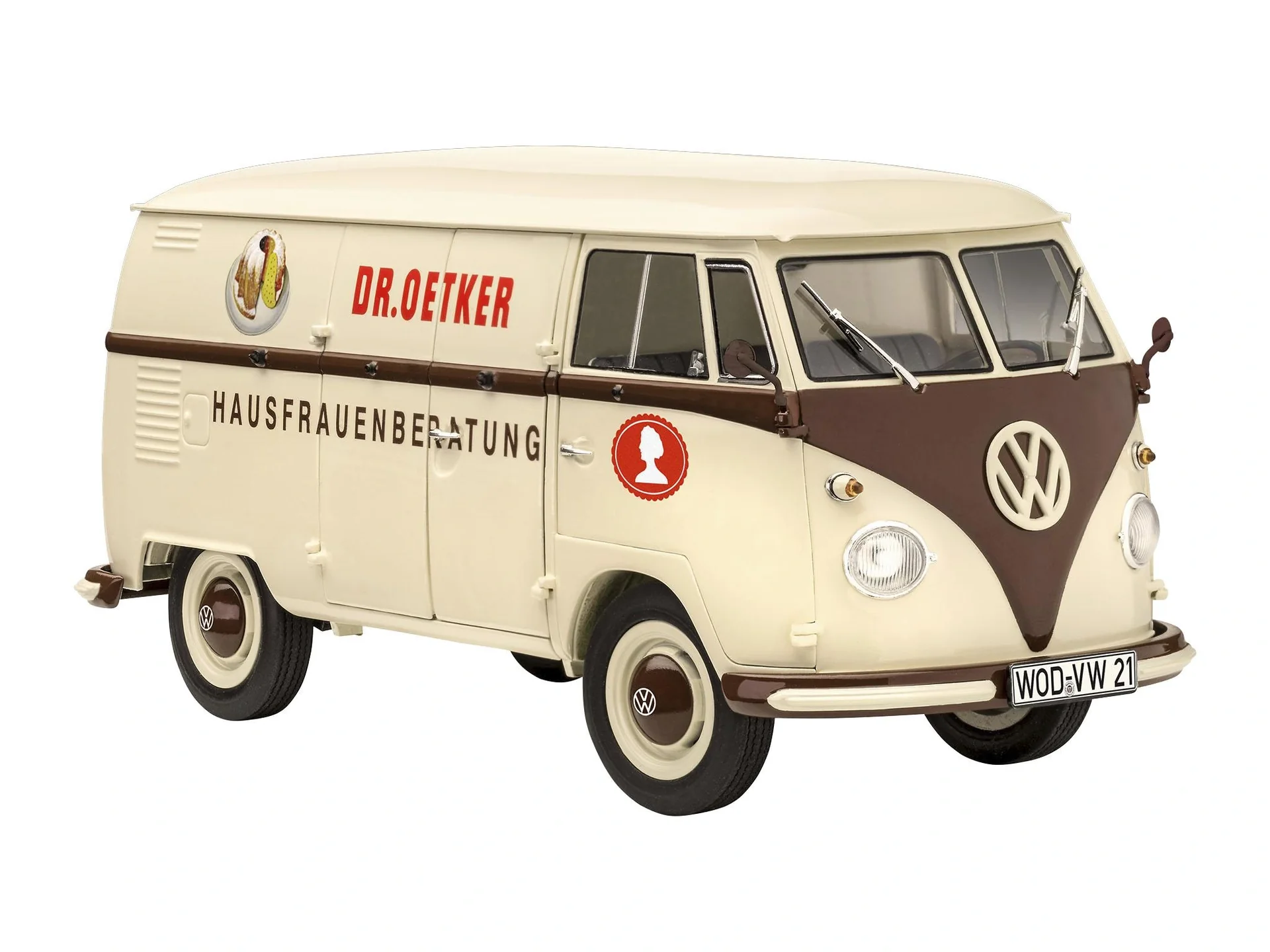 Modellbausatz VW T1 "Dr. Oetker" im Maßstab 1:24 incl. Kleber, Pinsel und Hauptfarben - 124 Teile - 1