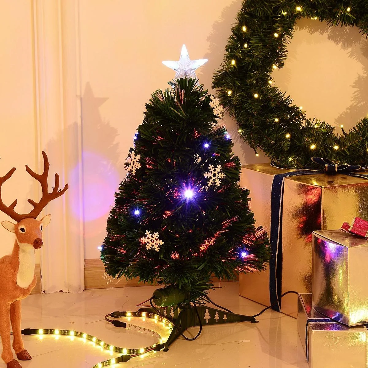 Christbaum inklusive Kunststoffständer grün - 3