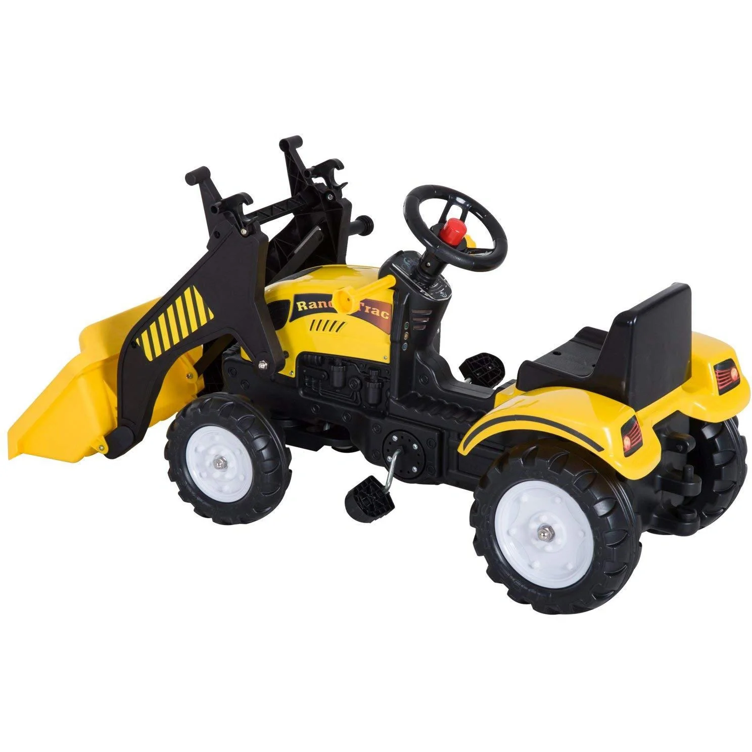 Tretauto Traktor mit Fontlader ab 3 Jahre Schwarz+Gelb - 7