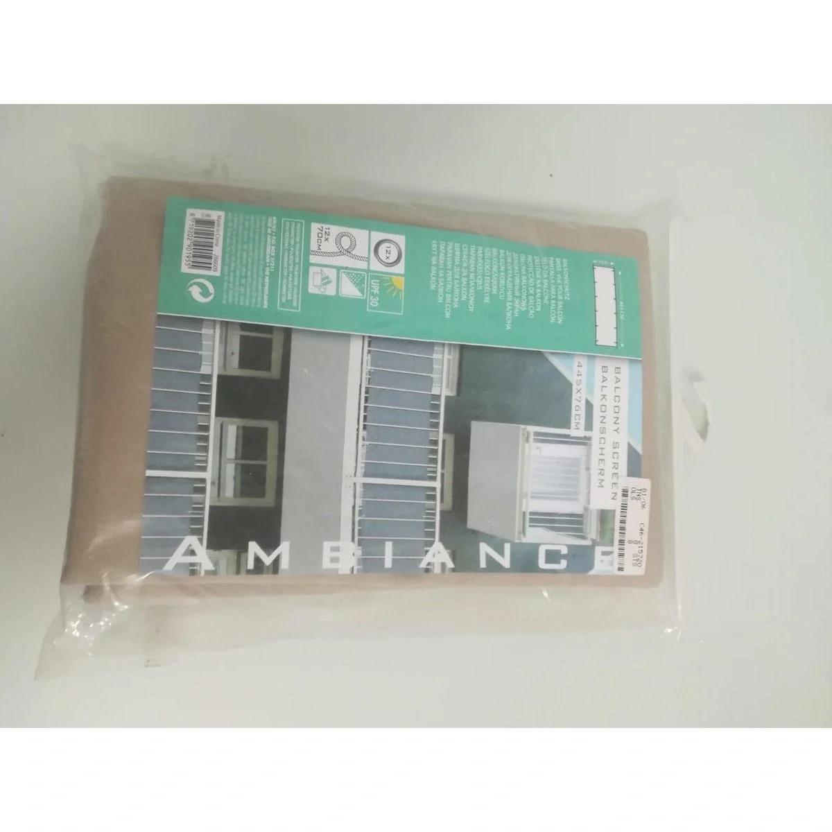 Ambiance Balkonsichtschutz - 445 x 76 cm - Farbe Sand - Polyester - 2