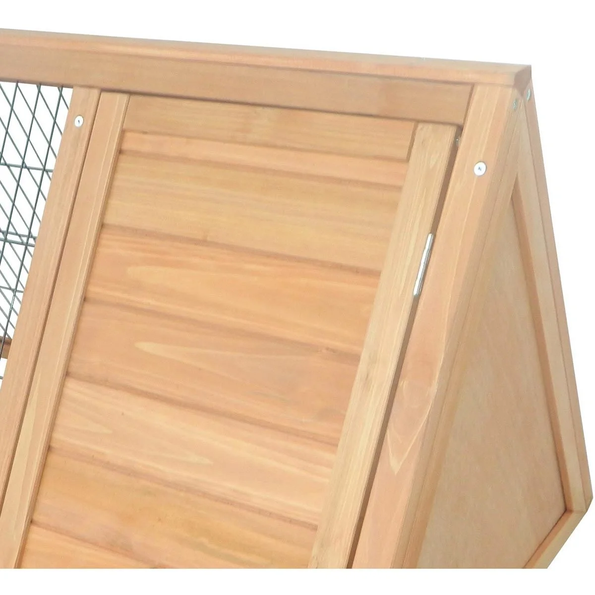3-eckig Kleintierstall mit Freigehege Auslauf Outdoor Gelb 116 x 62,2 x 52,5 cm - 4