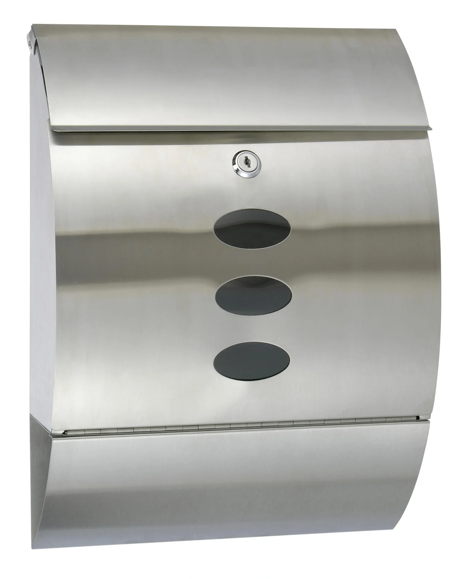 Briefkasten aus Edelstahl mit Zeitungsfach - 1