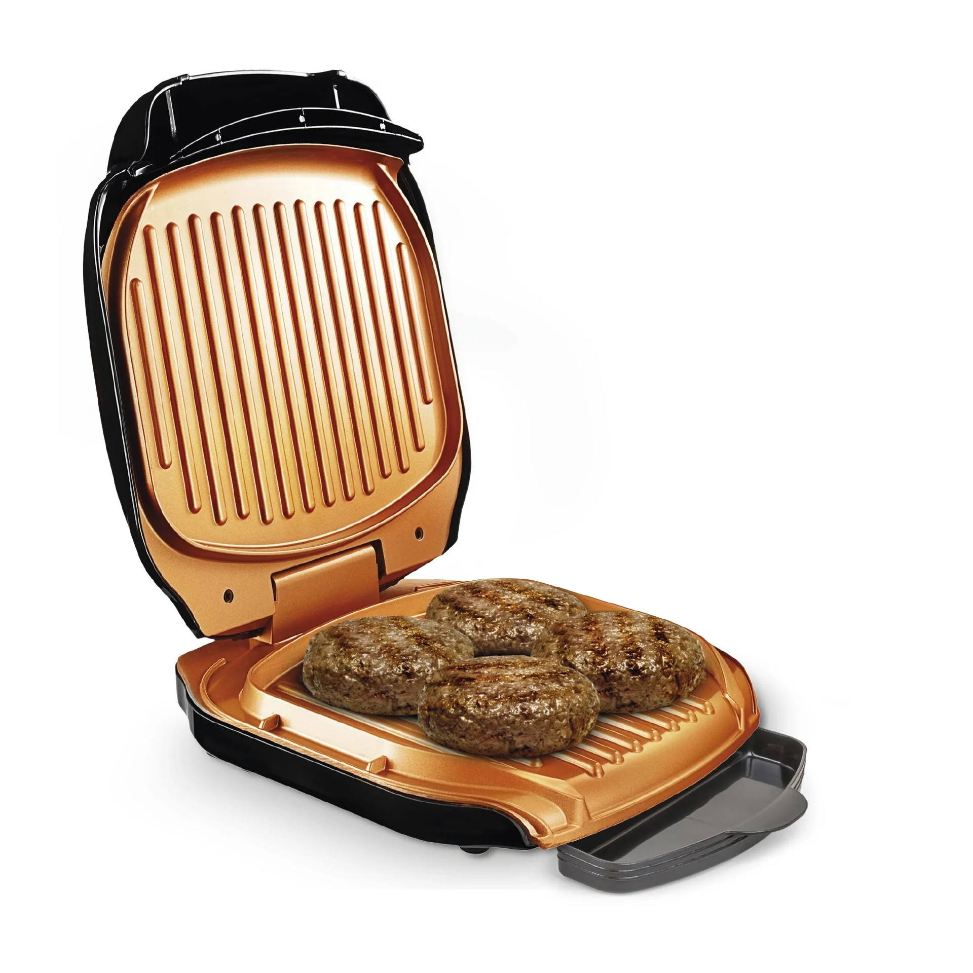 Kontaktgrill / Tischgrill „Low Fat Grill“ , Kupferfarben/ Schwarz, 900 Watt - 12