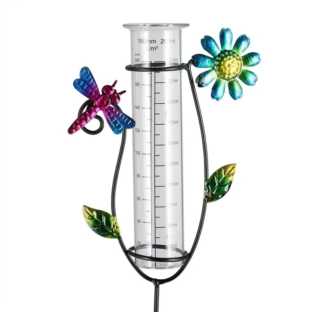 Solarbetriebene Beleuchtung mit Regenmesser blau - 6