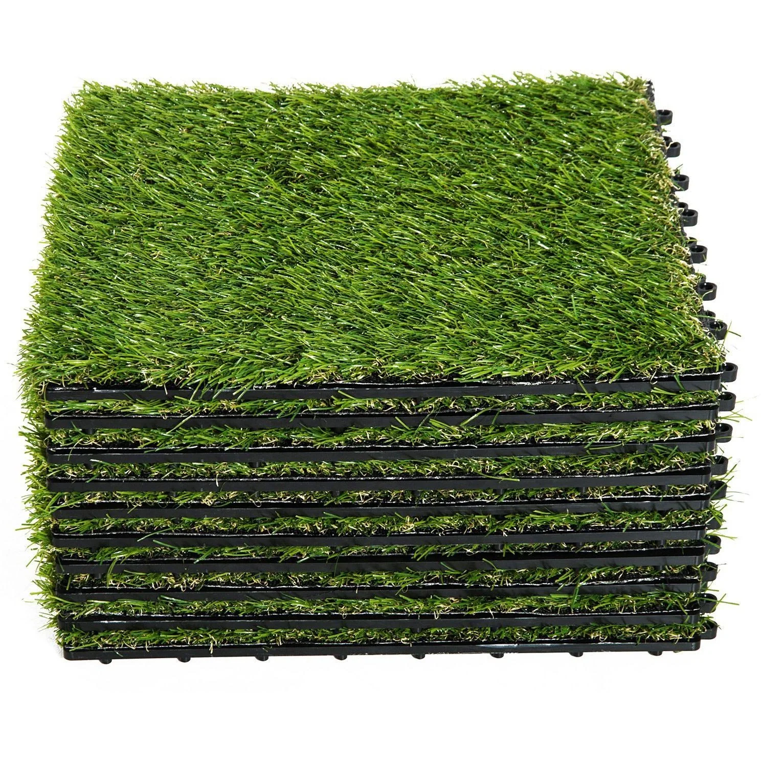 10er Terrassenfliesen 25mm Grün Set Kunstrasen - 3