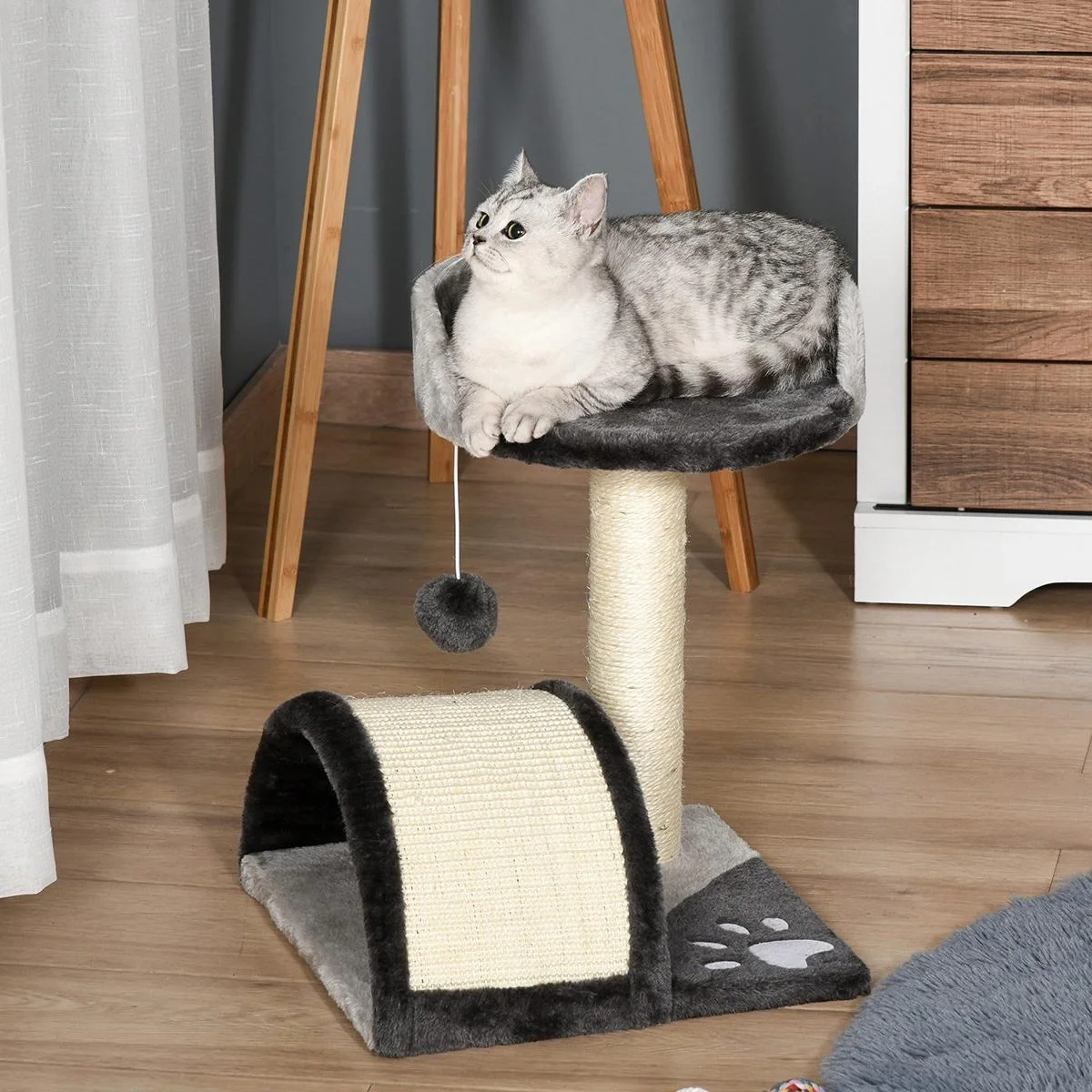 Katzenbaum mit Plüsch beige - 10