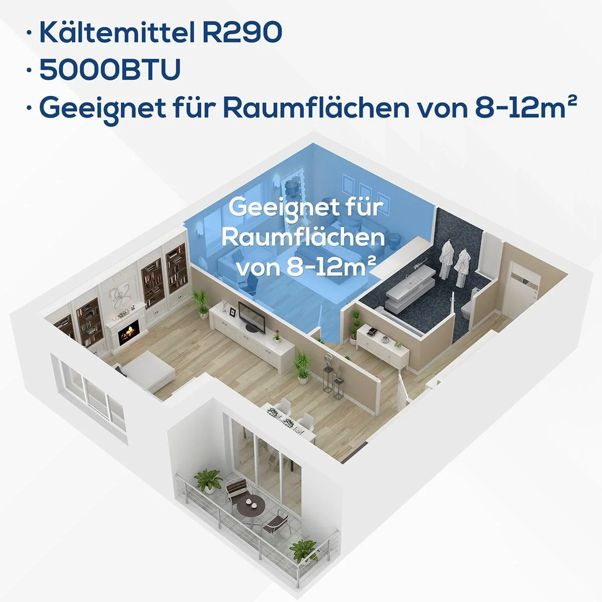 4in1 Klimagerät mit Fernbedienung weiß, grau - 19