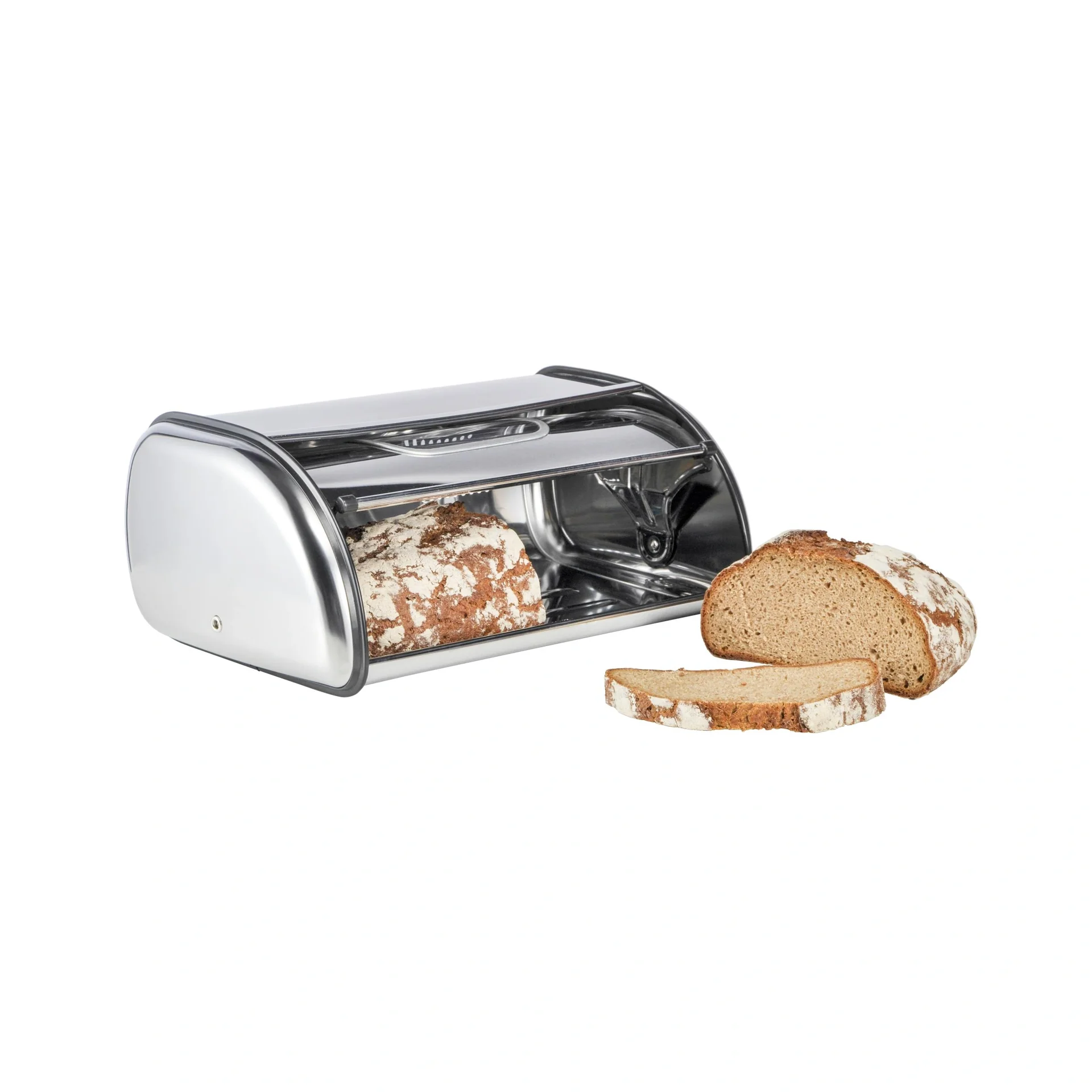 Edelstahl Brotkasten mit Fenster - 3