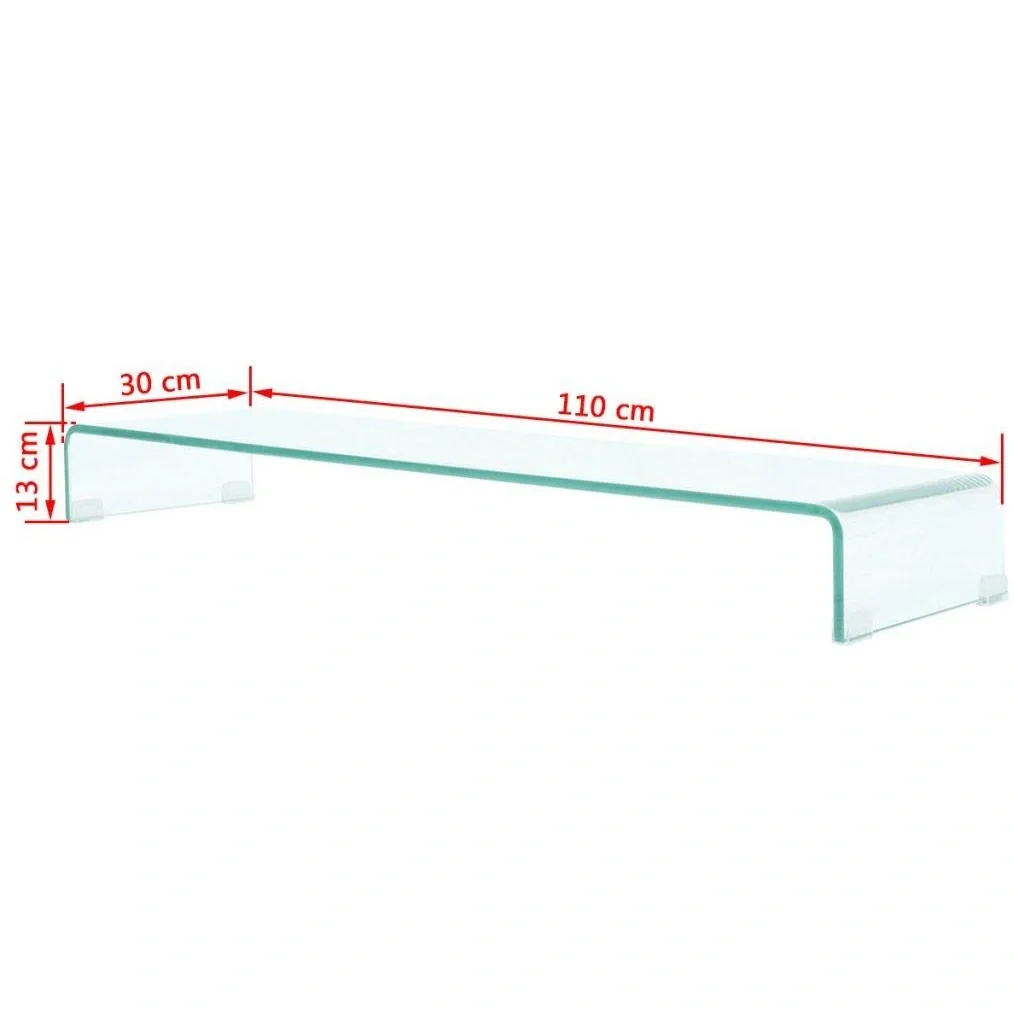 Transparenter TV-Schrank/Monitorständer 110x30x13 cm Glas - 5