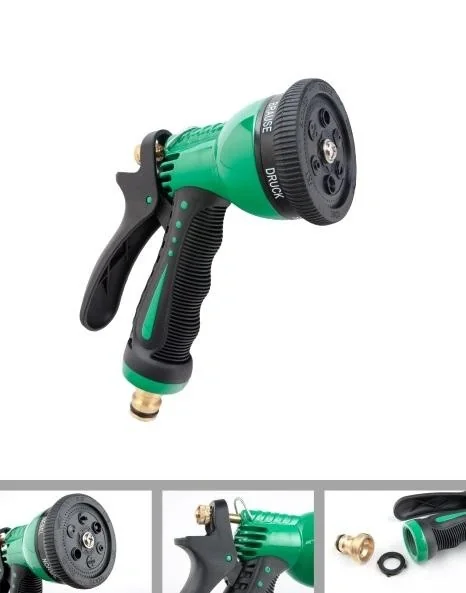 Garten-Handbrause, Aluminium, 6-fach, MS-Stecker, Grün - 2