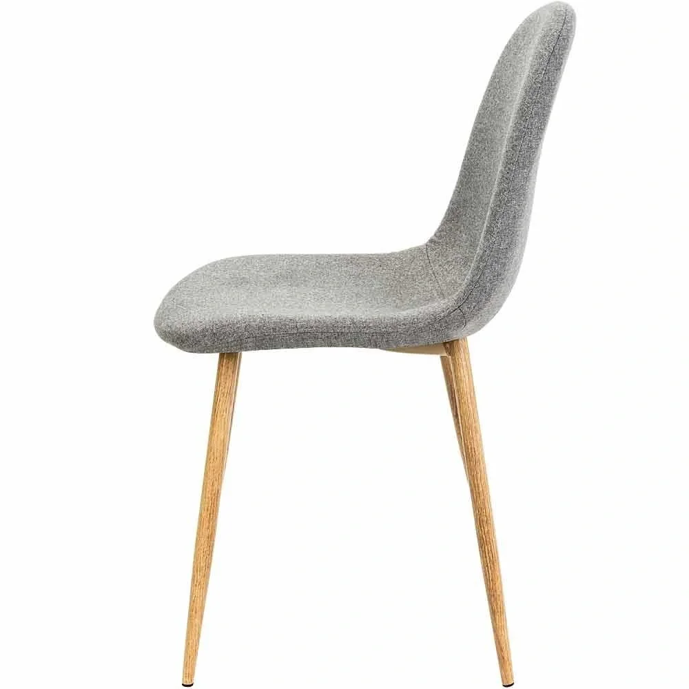 Design-Stuhl mit Stoffbezug hellgrau 4 Stück - 6