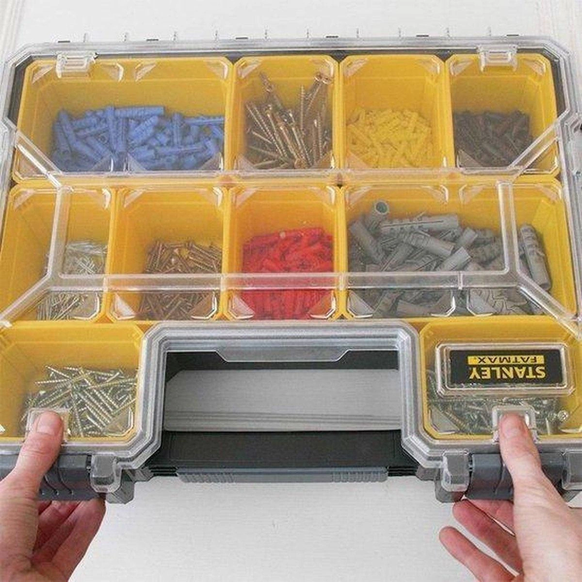 Professionelle Aufbewahrungsbox flach FatMax - 10 Aufbewahrungsfächer - 45x36x7 cm - 10