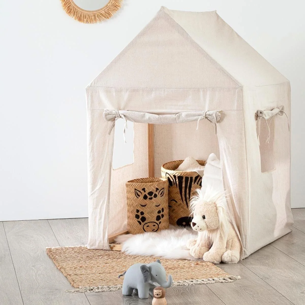 Spielhaus / Kinderhaus - beige - 77,5x116x77,5 cm - 4