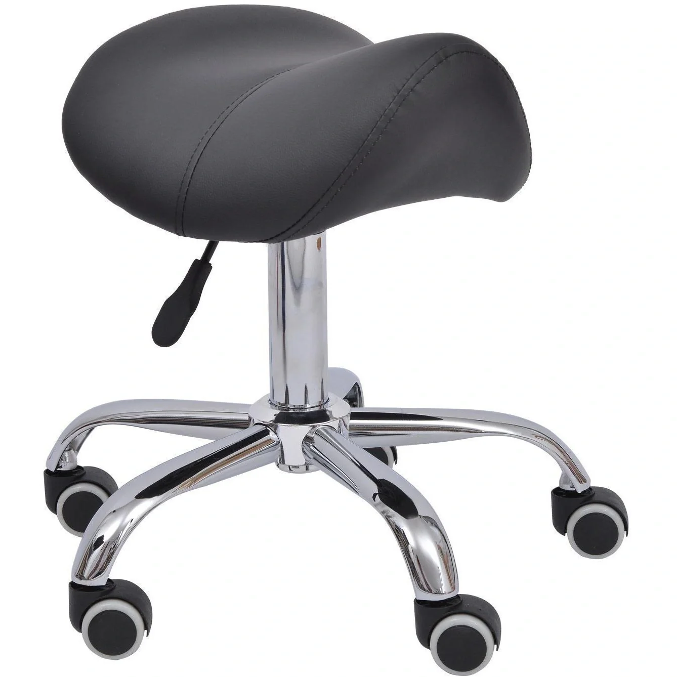 Sattelhocker - Rollhocker gepolstert höhenverstellbar schwarz - 6
