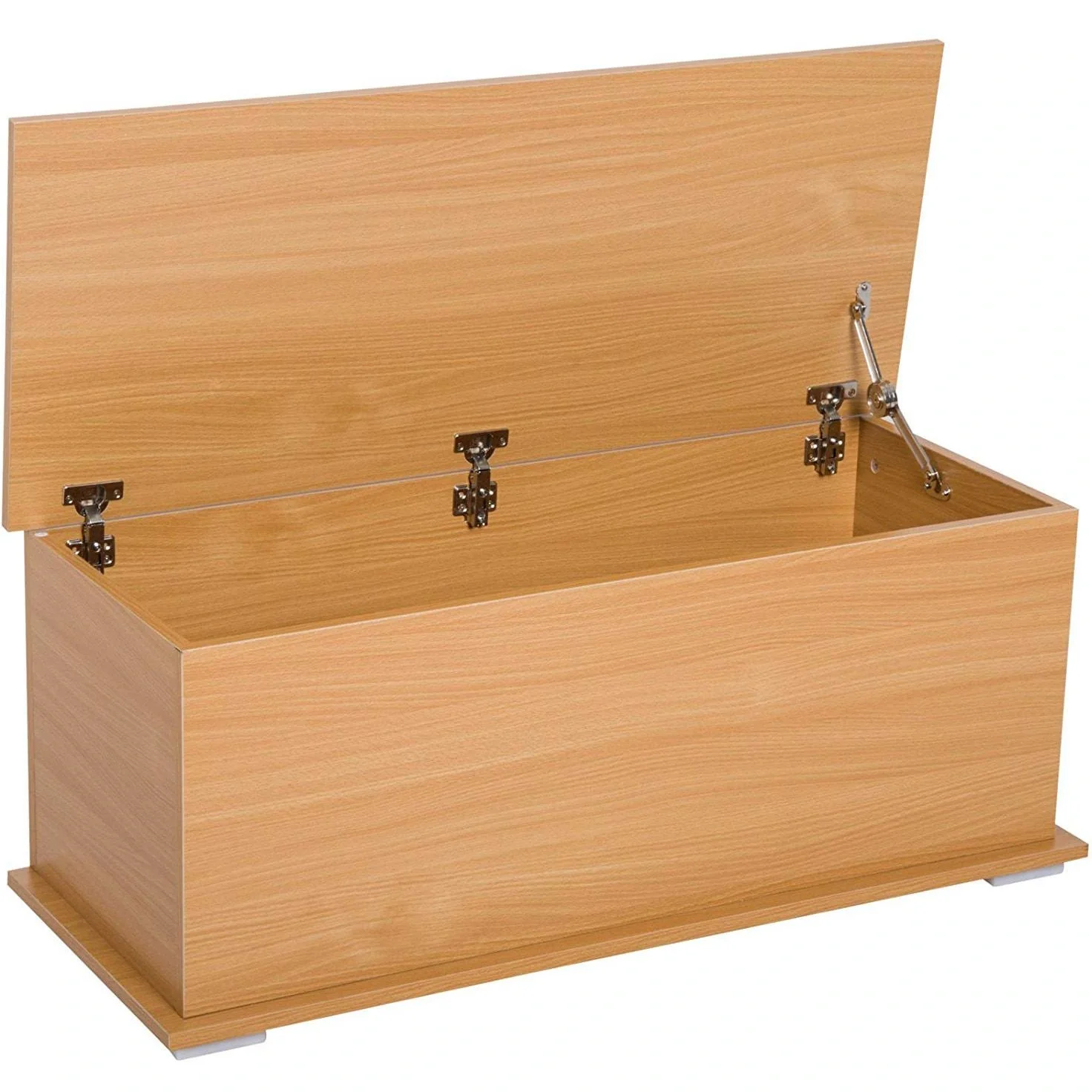 Truhe Aufbewahrungsbox Holzkiste mit klappbarem Deckel Buche - 5