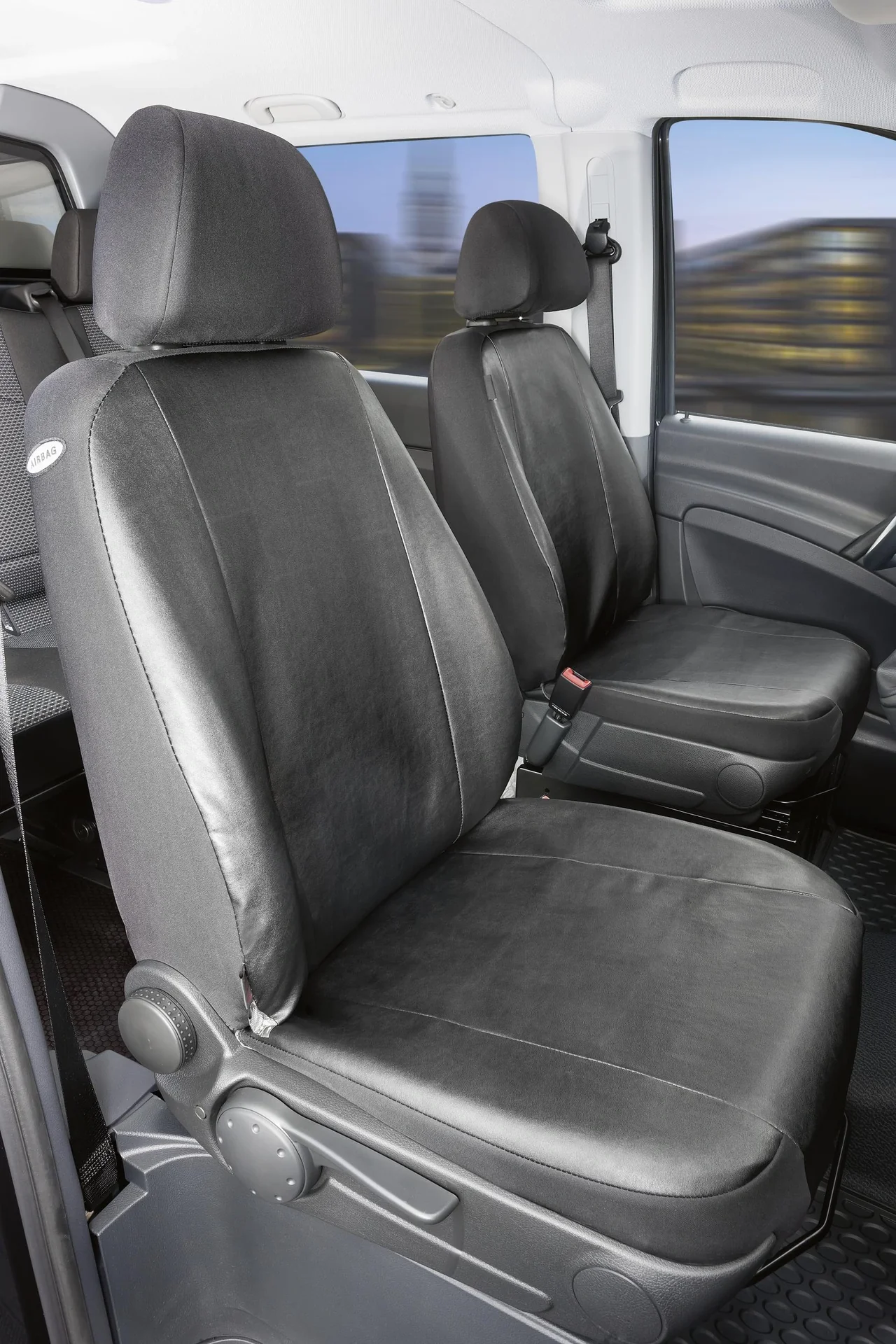 Passform Sitzbezüge - Kunstleder für 2 Einzelsitze für Mercedes Vito W639 und Viano W639 ab BJ 06/2003 bis 05/2014 - 1