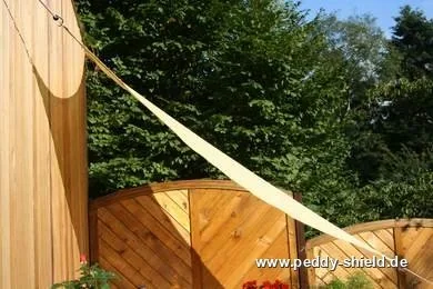 Dreieck-Sonnensegel HDPE creme weiss 300 x 300 x 300cm - 4