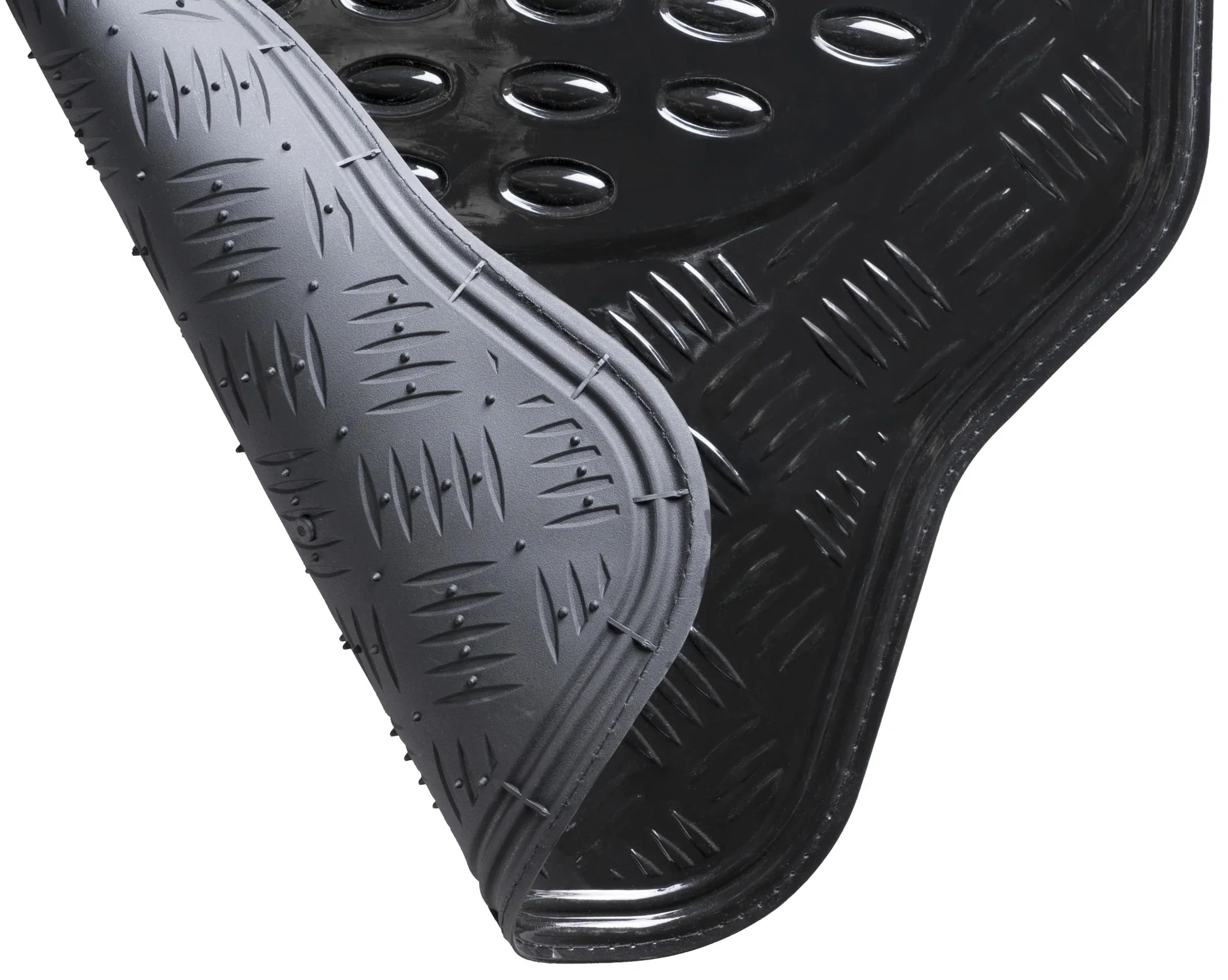 Auto Gummimatten Metallic Riffelblech look schwarz maxi- 4 teilig, 2 Vordermatten 68,5x44,5 cm, 2 Rückmatten 40x44,5 cm - 3