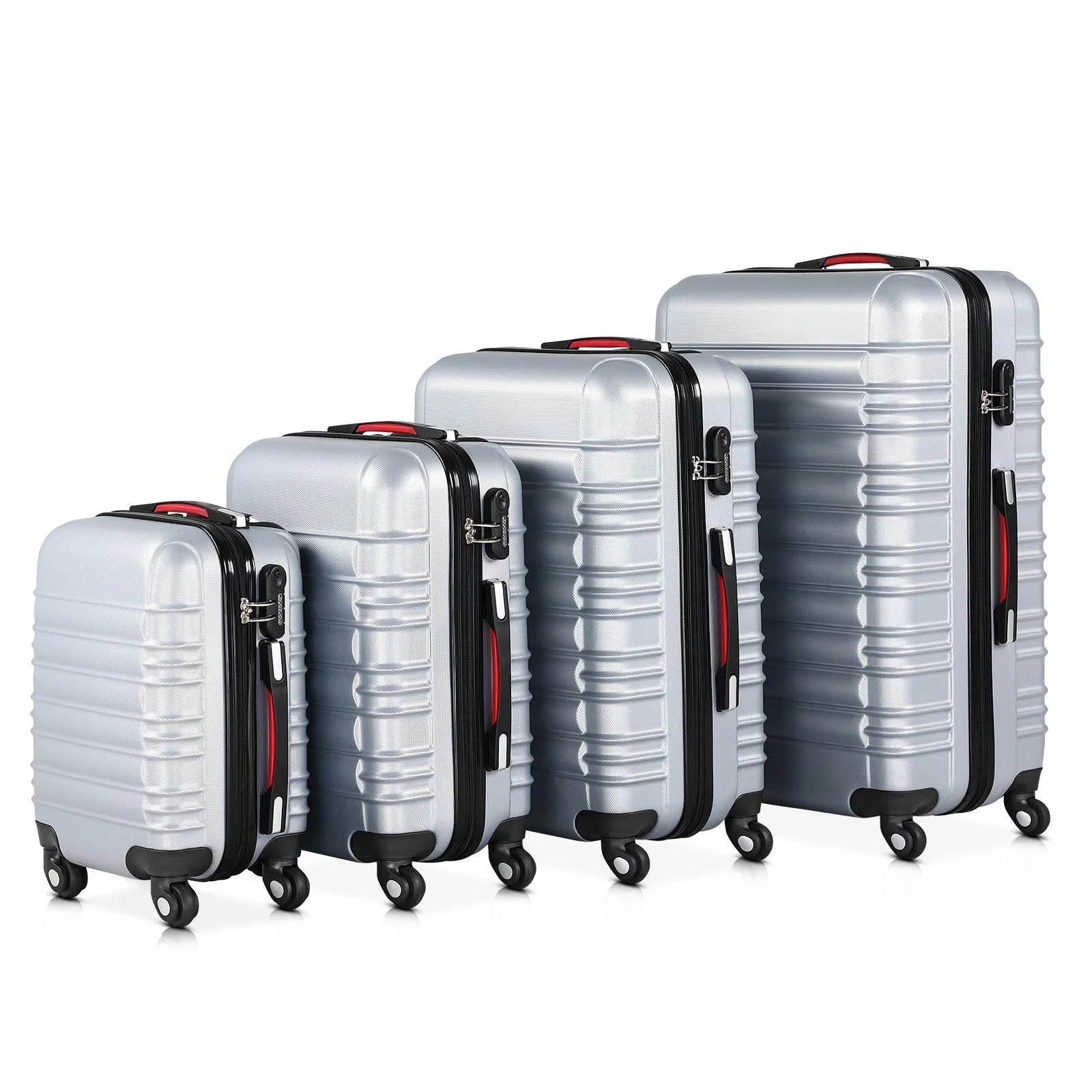 Kofferset mit 4 Stück. S/M/L/XL Grundlinie Silber - 10