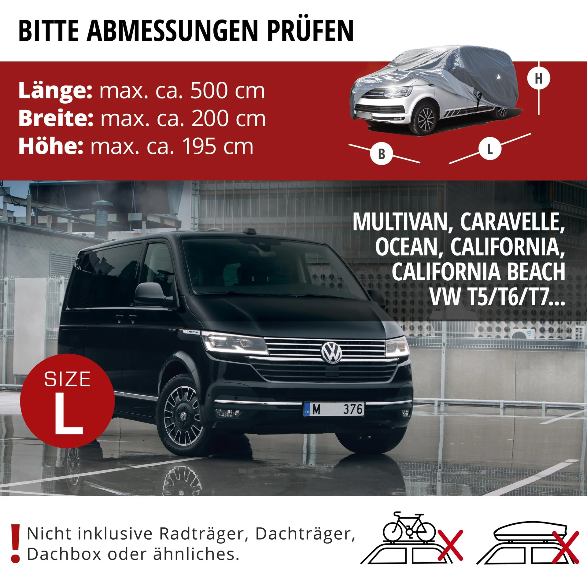 Autoplane All Weather Plus, Bus-Abdeckplane, Transporter-Abdeckung Größe L, kurzer Radstand - 3
