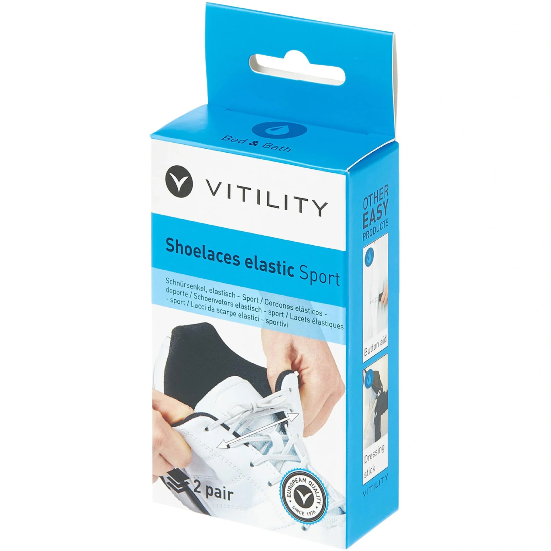 Schnürsenkel Elastisch 76 cm Weiss - 2