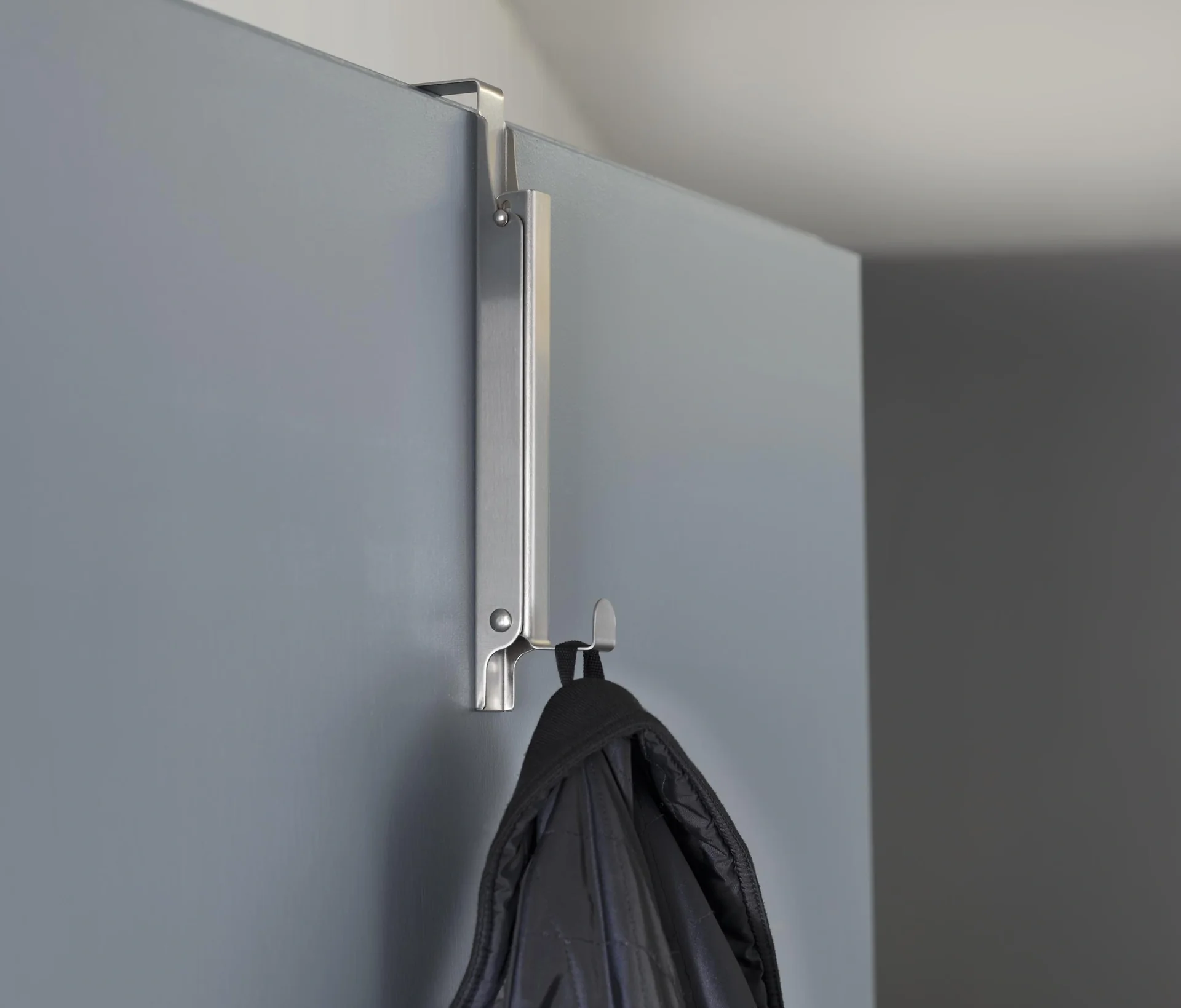 2 in 1 Klapp-Türhaken, Edelstahl, Silberfarben - 5