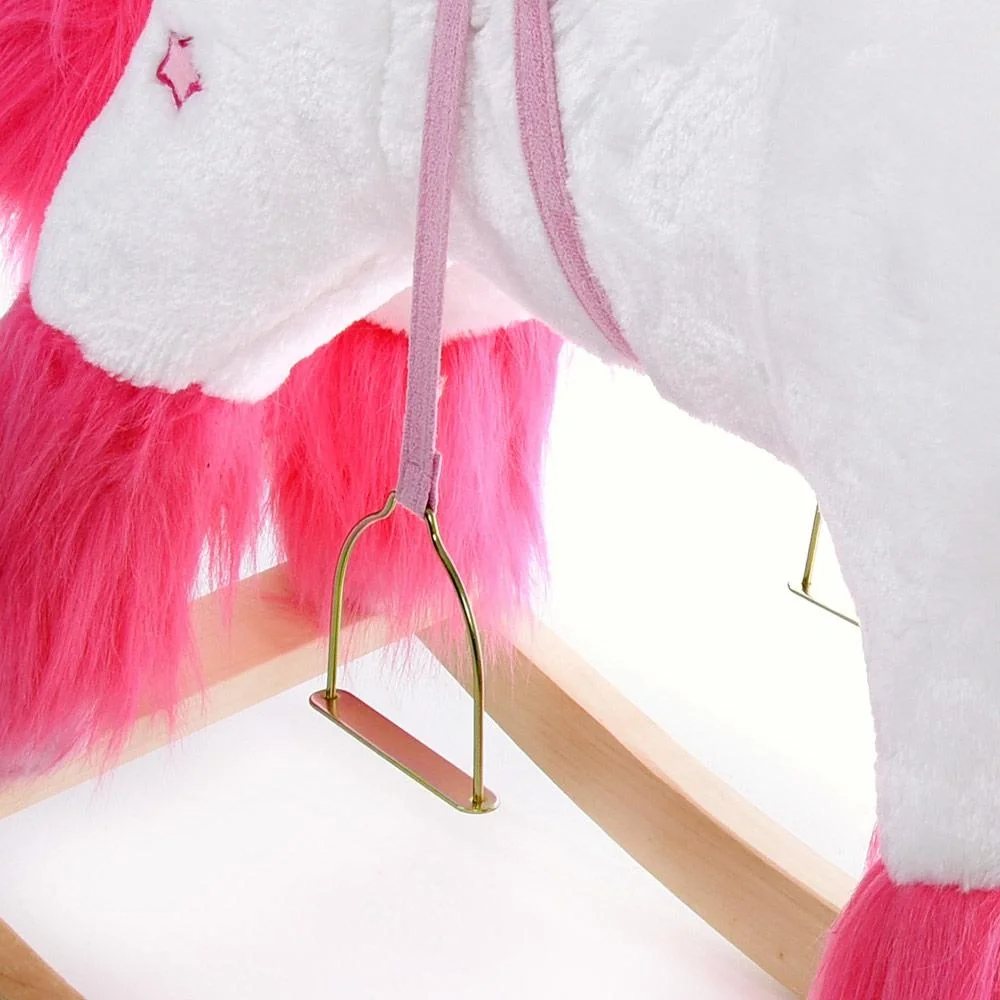 Schaukelstuhl Kinder Einhorn mit Steigbügel - 5