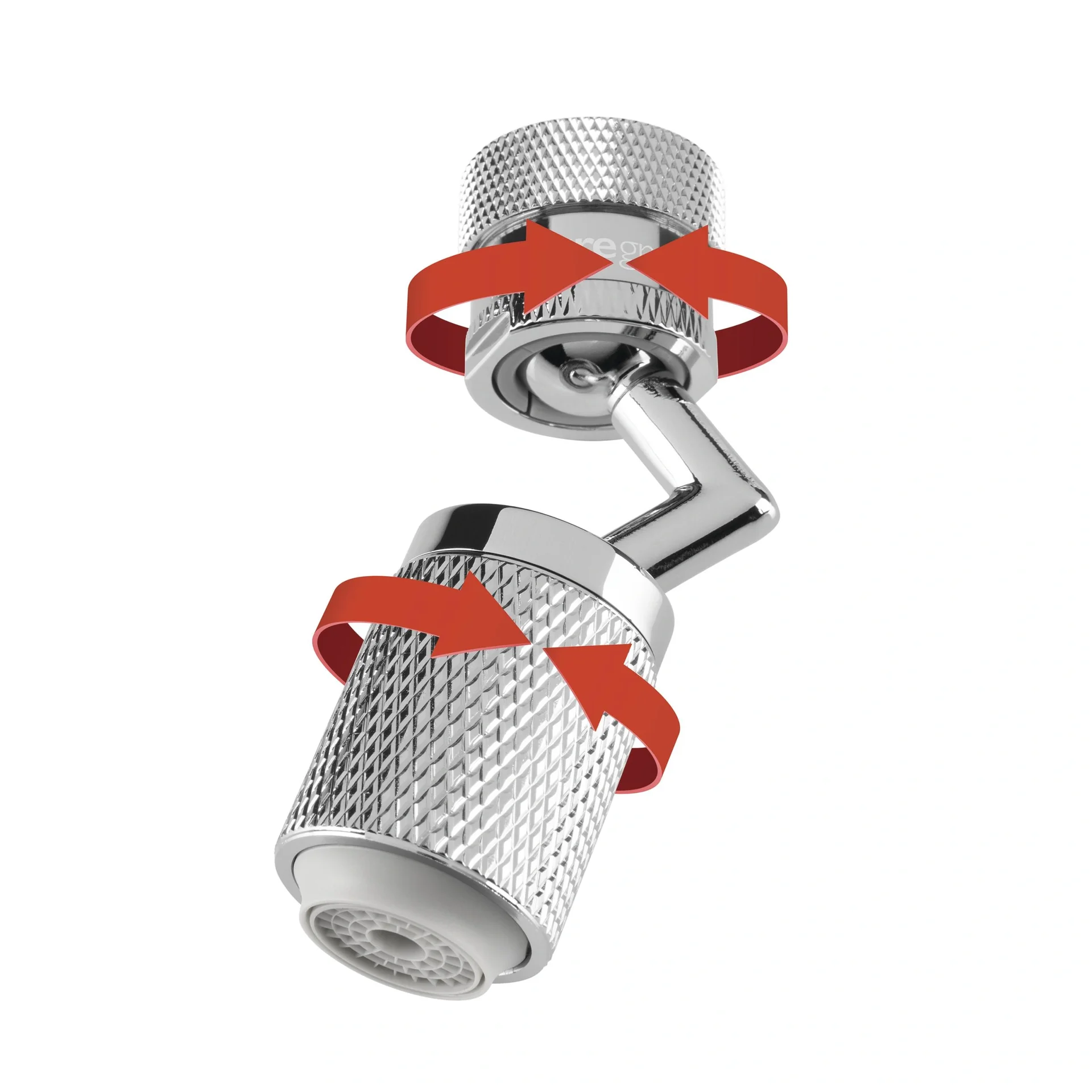 Strahlregler für Wasserarmaturen, Edelstahl mit Gelenk - 8