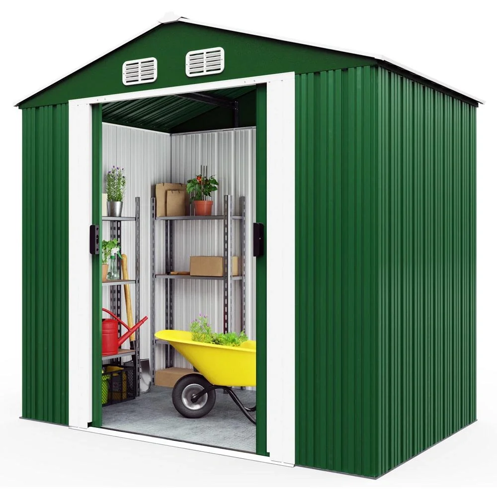 Schuppen grün - Metall 210x132x186 - 6