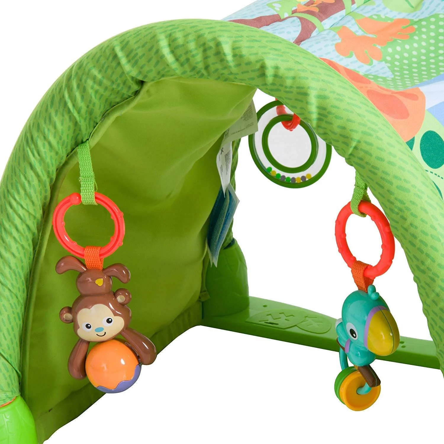Kinderteppich Tiere Krabbeldecke 2 Spielbögen Grün+Orange - 8