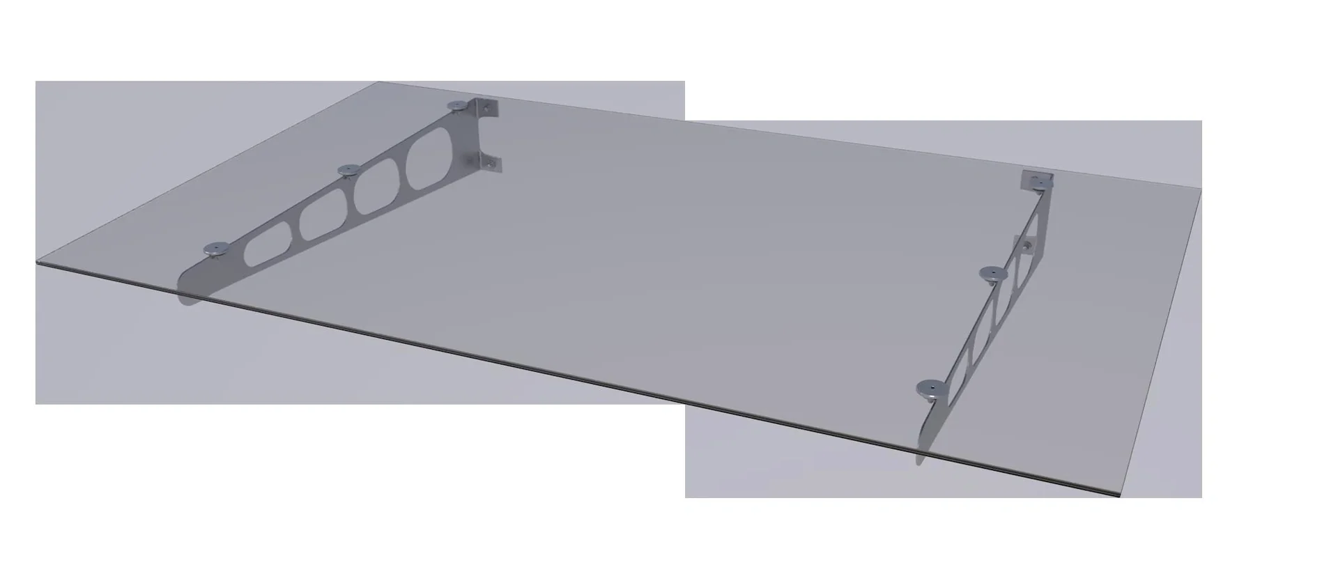 Edelstahlvordach HD/LT 160 klar, 160 x 90 x 16 cm, Edelstahl, Verbundsicherheitsglas (VSG) 8mm klar - 4