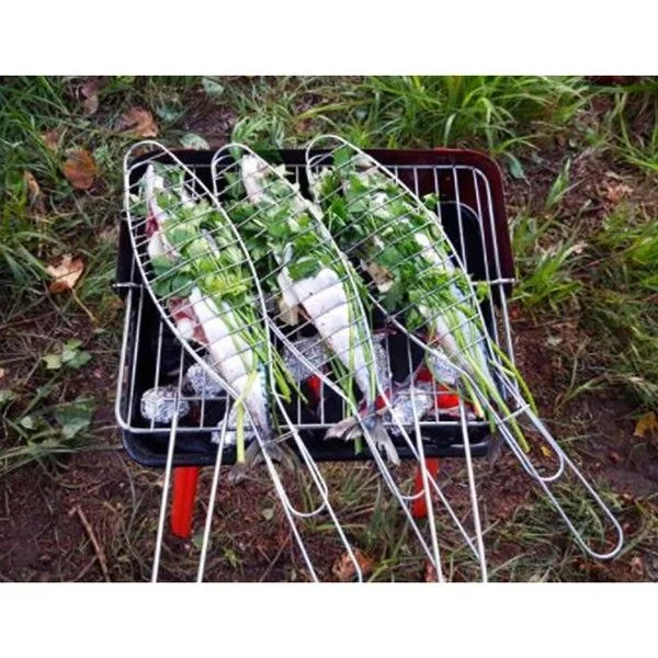 BBQ Holzkohlegrill - Grillfläche 33 x 26 cm - Rot - Kompakt - 7