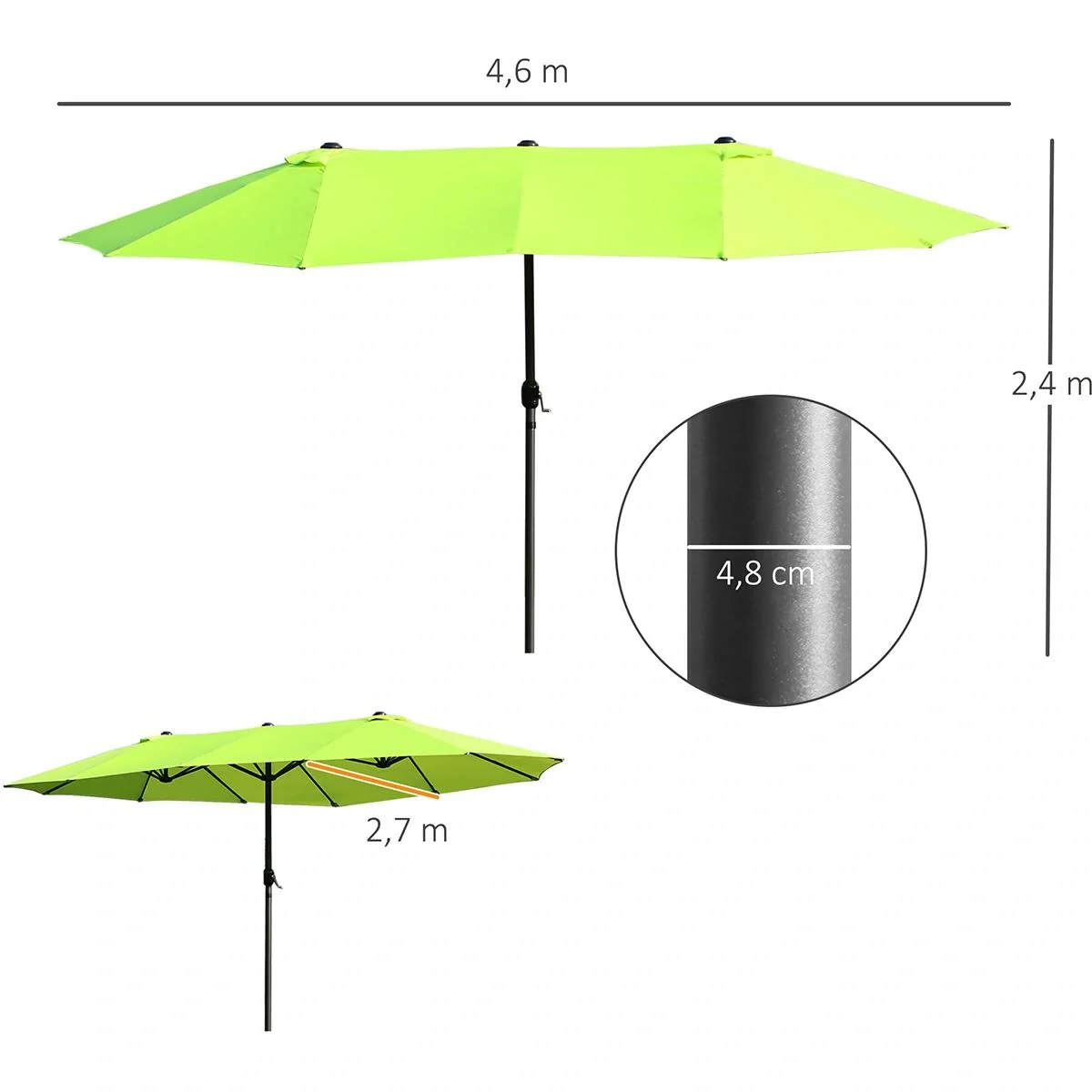 Sonnenschirm Gartenschirm Marktsch - 1