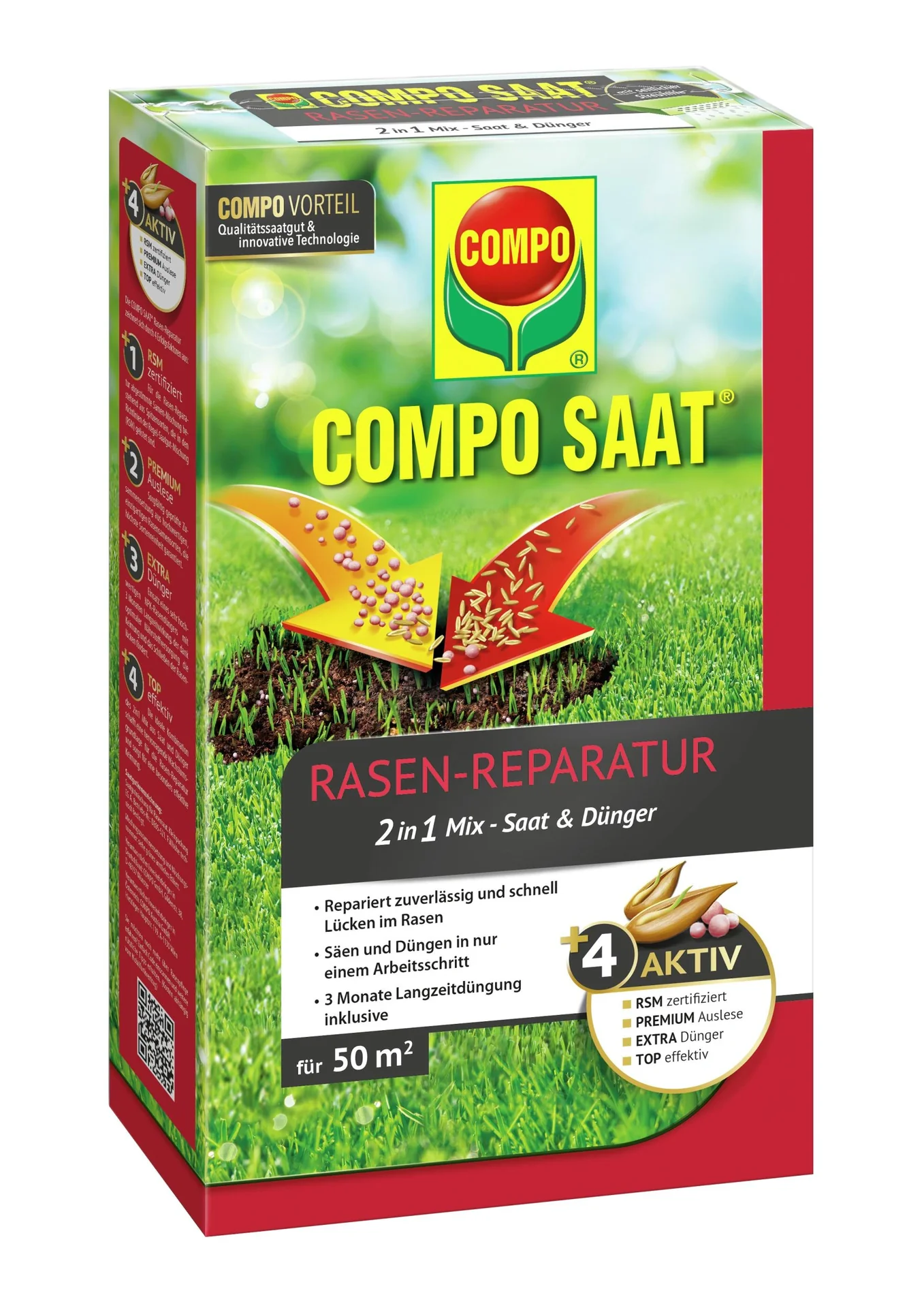 Rasen Reparatur Mix Samen & Dünger 1200 g, für 50 m² - 2