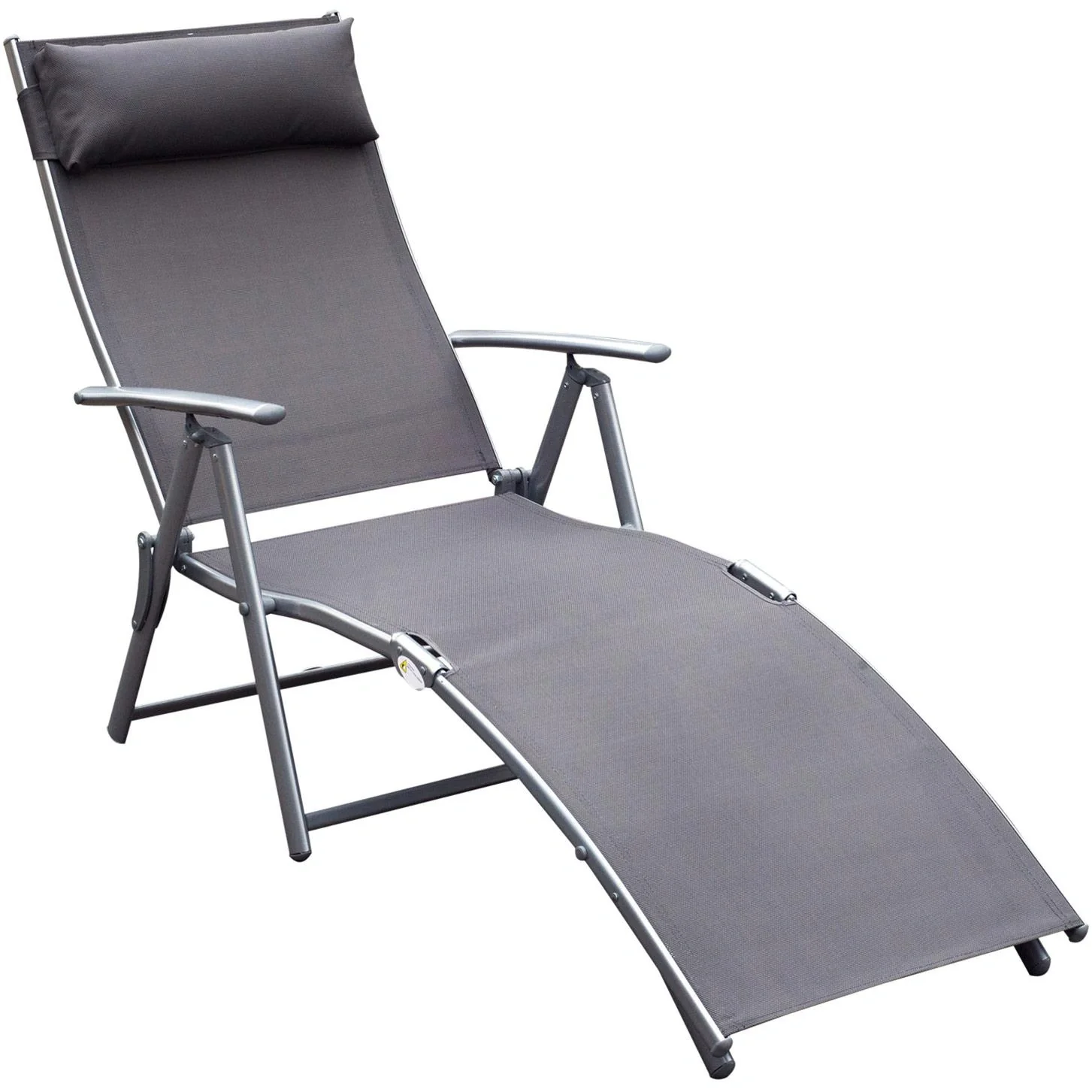 Sonnenliege mit Kissen Gartenliege klappbar grau - 1